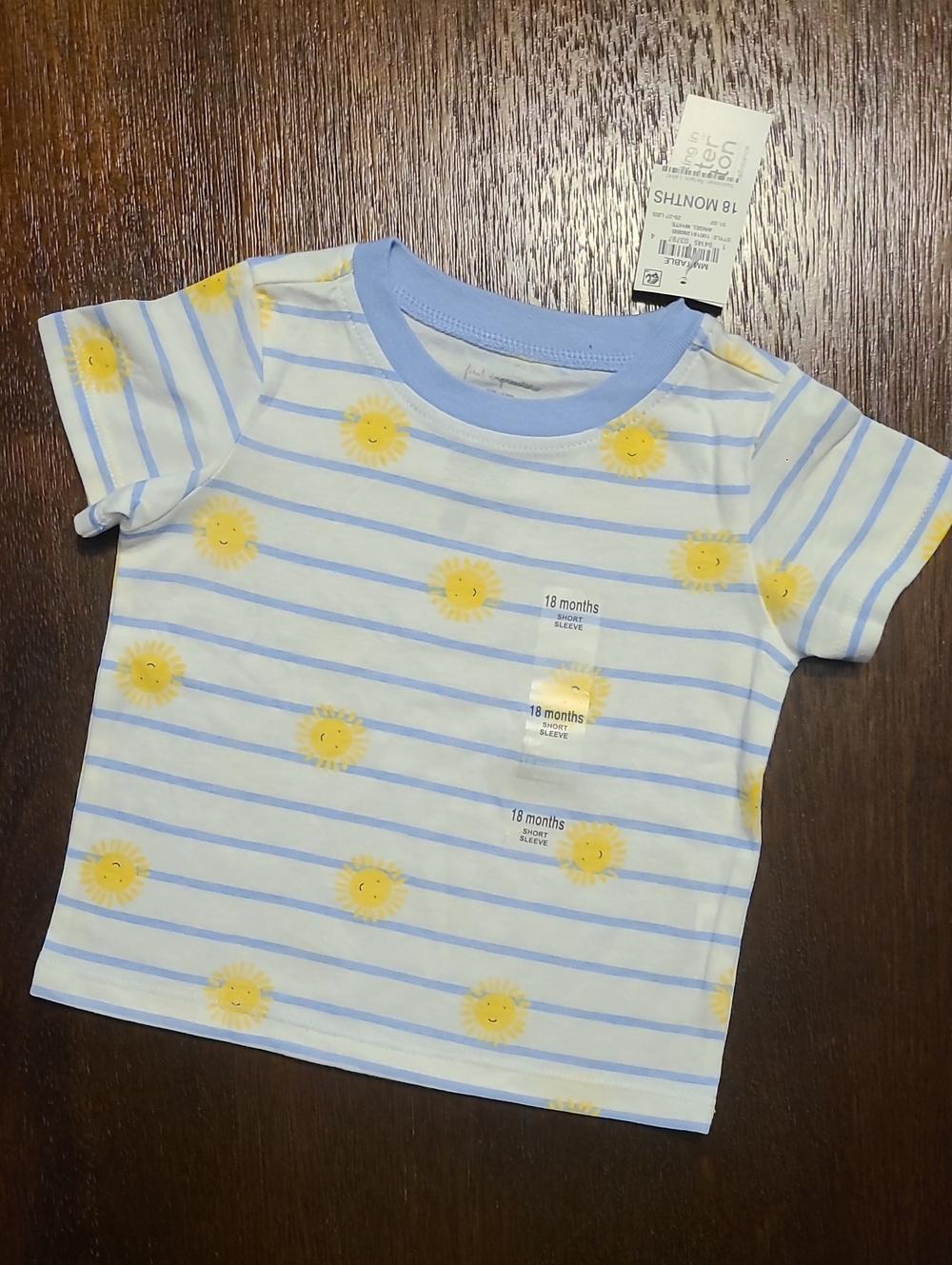 First Impressions NWT Light Blue & White Striped Sun Tee - 18 Months